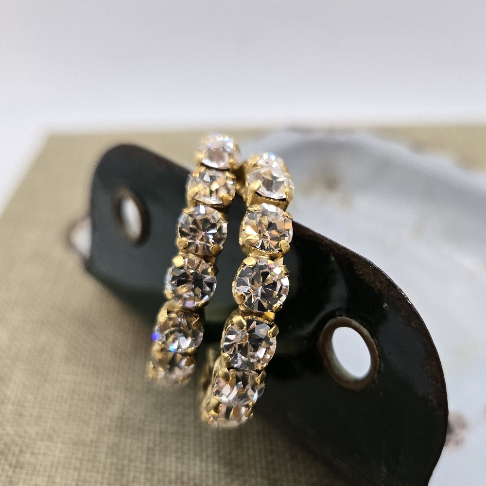 Gold Crystal Hoop Earrings